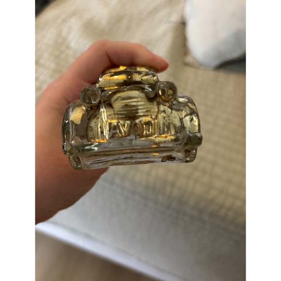 Vintage Avon Clear Glass Car Cologne Decanter Bottle Gold Accent Collectible - Picture 6 of 6
